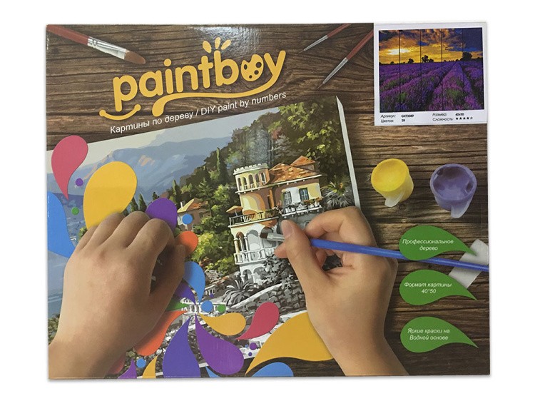 Картина по номерам по дереву Paintboy «Страна розовых фламинго» — картинка 7