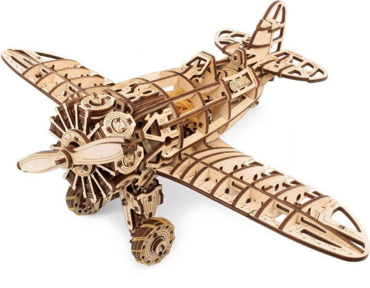 Конструктор деревянный 3D «Самолет с мотором», Eco Wood Art