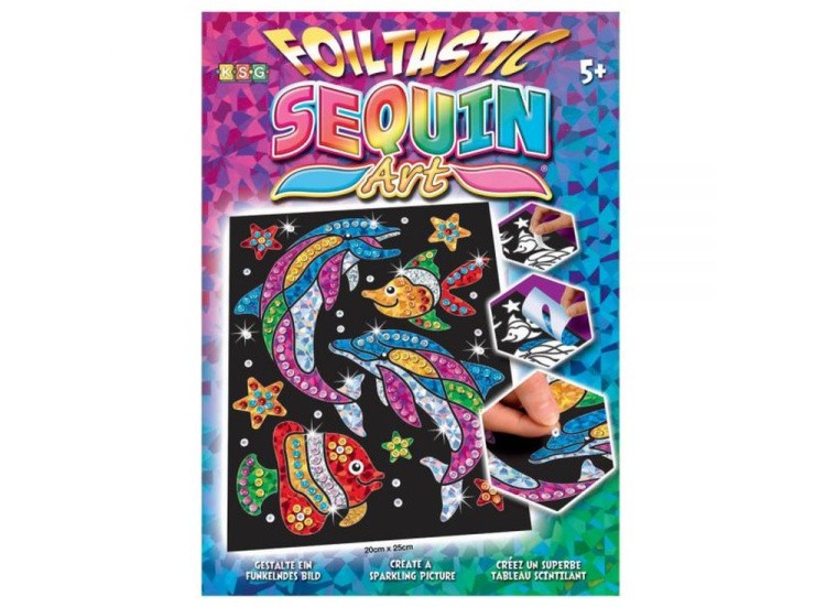 Картинка из блесток с фольгой «Дельфины» — картинка 2