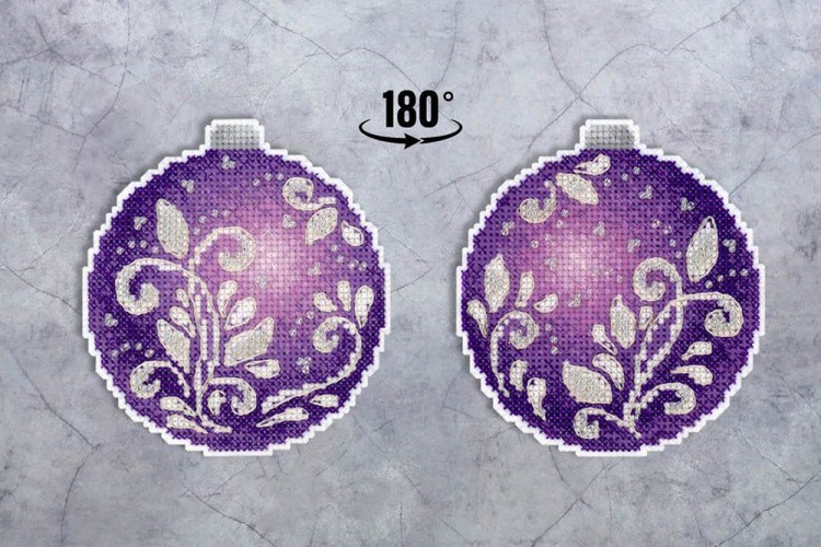 Набор для вышивания «Новогодний шар Аметистовое сияние» — картинка 6