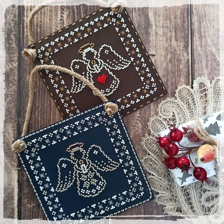 Комплект для вышивания новогодних мини-панно «Снежный ангел» — картинка 4