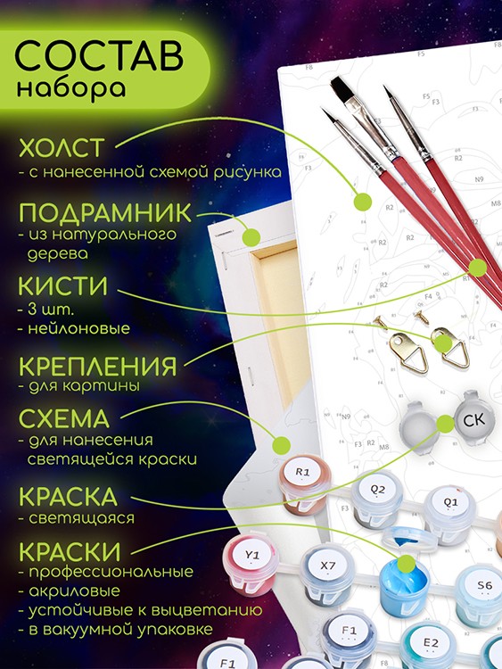 Картина по номерам со светящейся краской «Пушкин. Дивный гений» — картинка 4