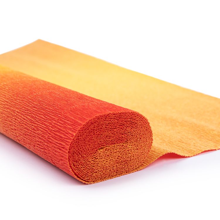 Гофрированная бумага 50х250 cм, 180 г/м2, цвет: 576/9 оранжево-желтый, Blumentag — картинка 2