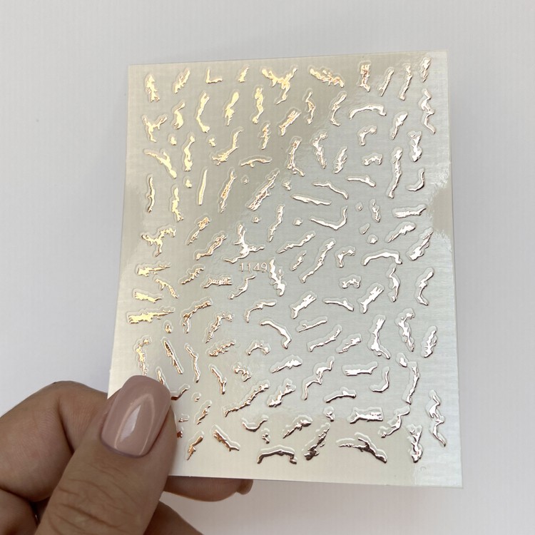 Наклейки-имитация разводов жидкого металла №2, 13x8 см, 1 шт. — картинка 4