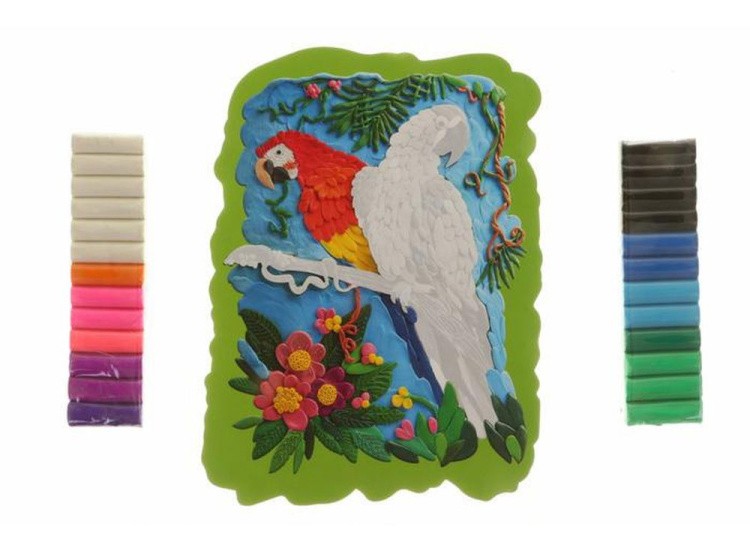 Живописная лепка «Сказочные тропики (Попугаи)» — картинка 3