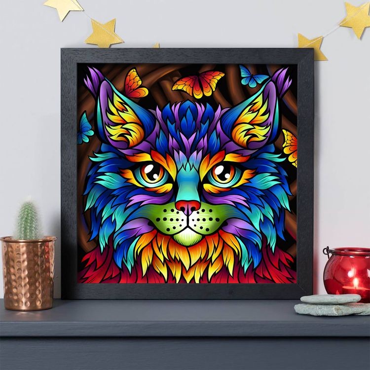 Алмазная вышивка «Радужный кот» — картинка 2