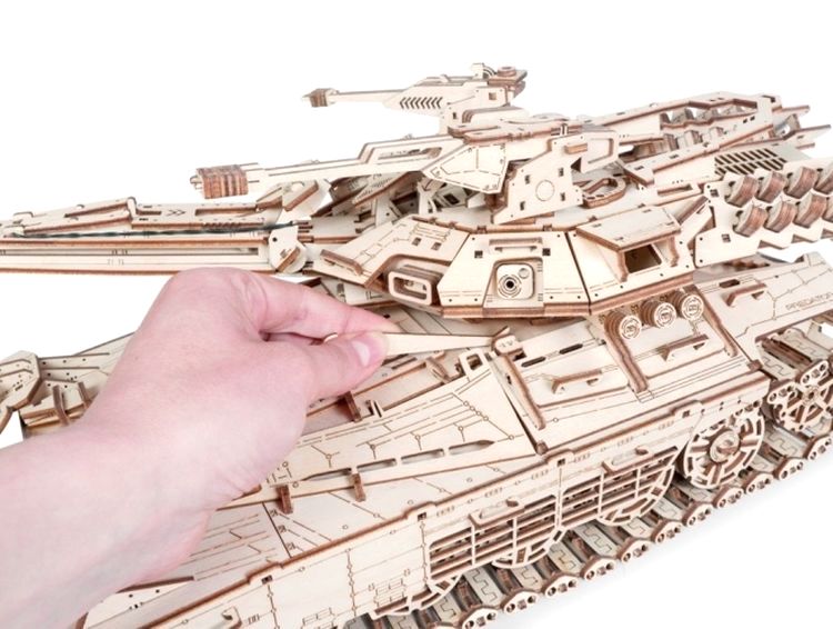 Деревянный конструктор, сборная модель танка Lemmo «Хищник» — картинка 13