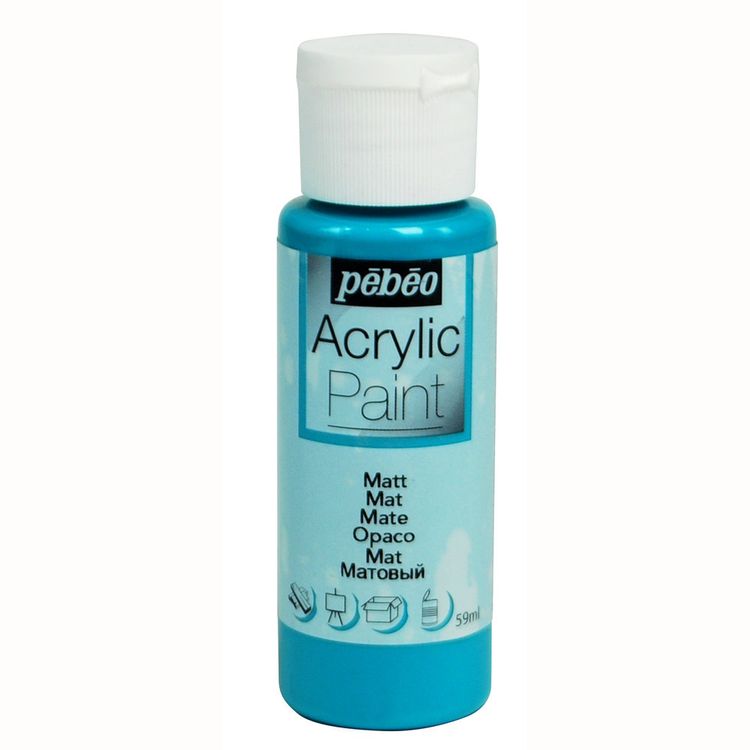 Краска акриловая Pebeo Acrylic Paint декоративная матовая (Бирюзовый), 59 мл