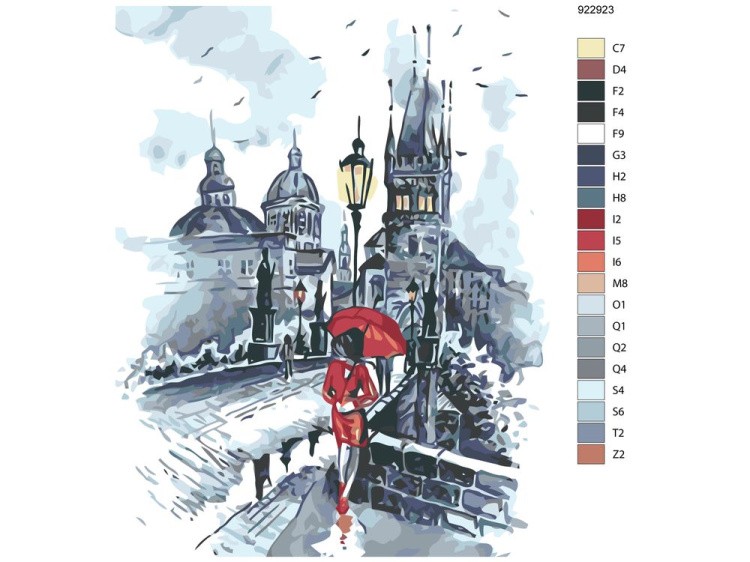 Картина по номерам «Одна на мосту» — картинка 2