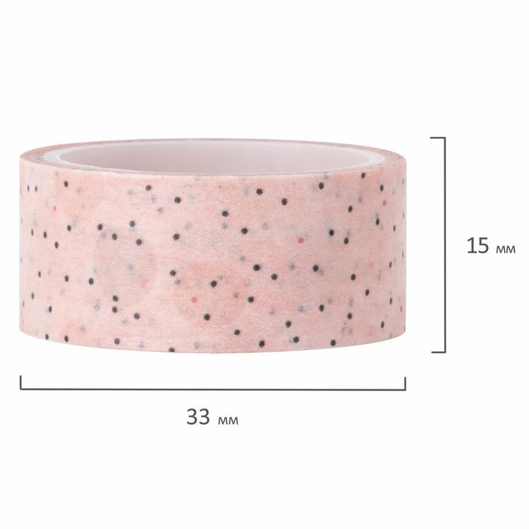 Клейкие WASHI-ленты для декора «Оттенки розового», 7 цветов, 15 мм х 3 м — картинка 5