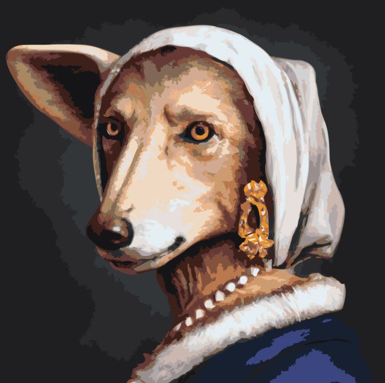 Картина по номерам «Портрет собаки в историческом стиле»