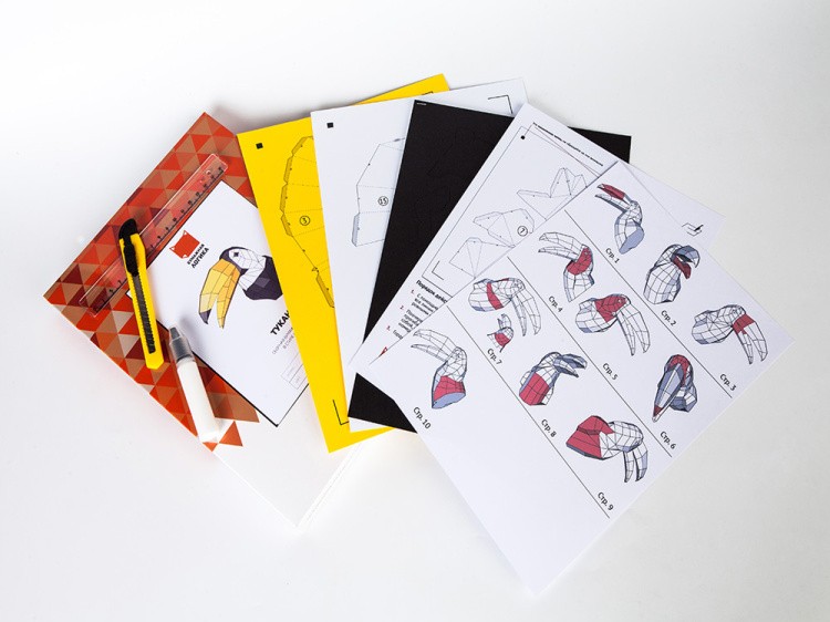 Бумажная модель для склеивания Набор масок для взрослых, 5 шт. — картинка 7