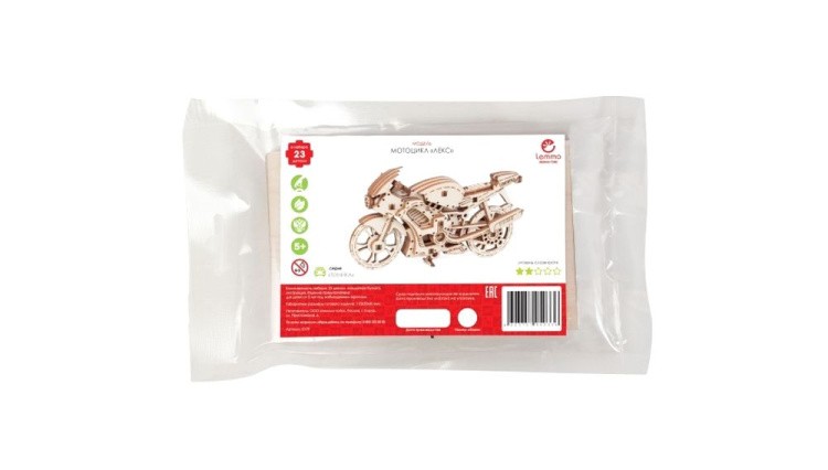 Деревянный конструктор, сборная модель Lemmo «Мотоцикл Лекс» — картинка 4