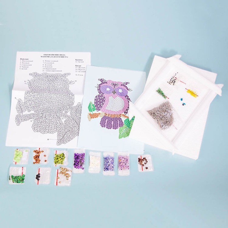 Мозаика из пайеток «Совушка» — картинка 2