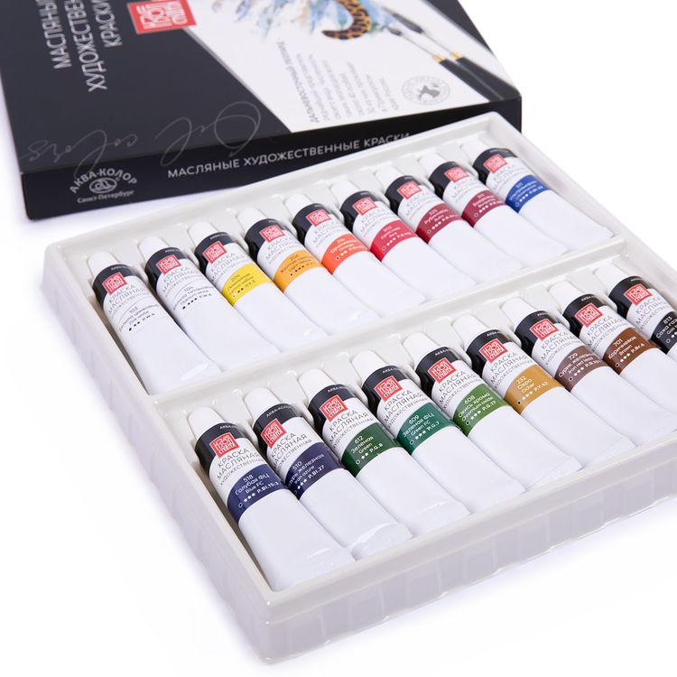 Набор масляных красок «Изостудия», 18 цв. по 18 мл, Аква-колор — картинка 3