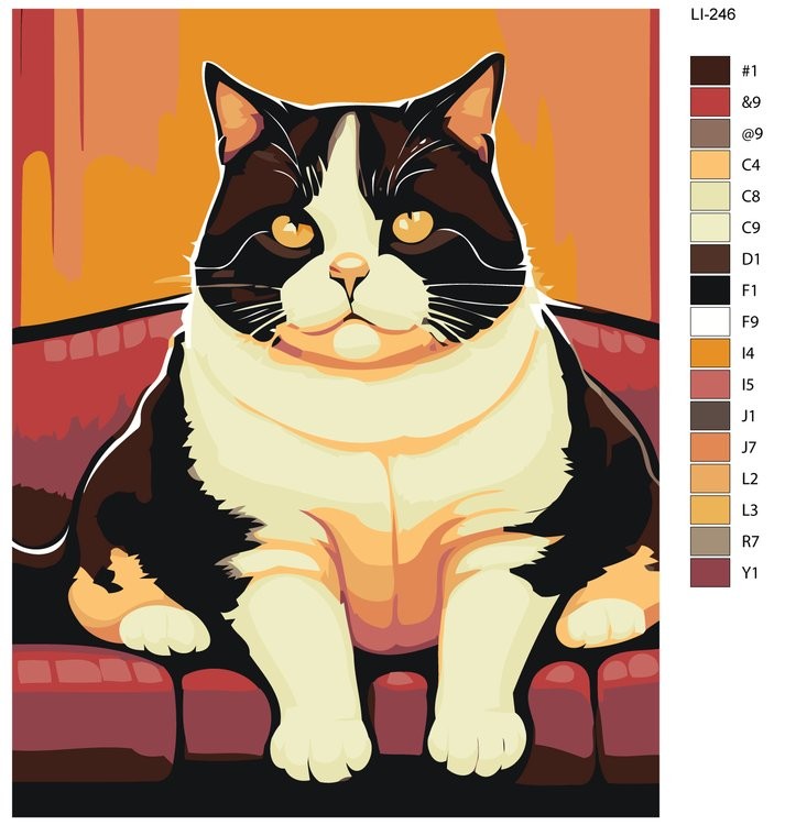 Картина по номерам «Кот-толстяк» — картинка 2