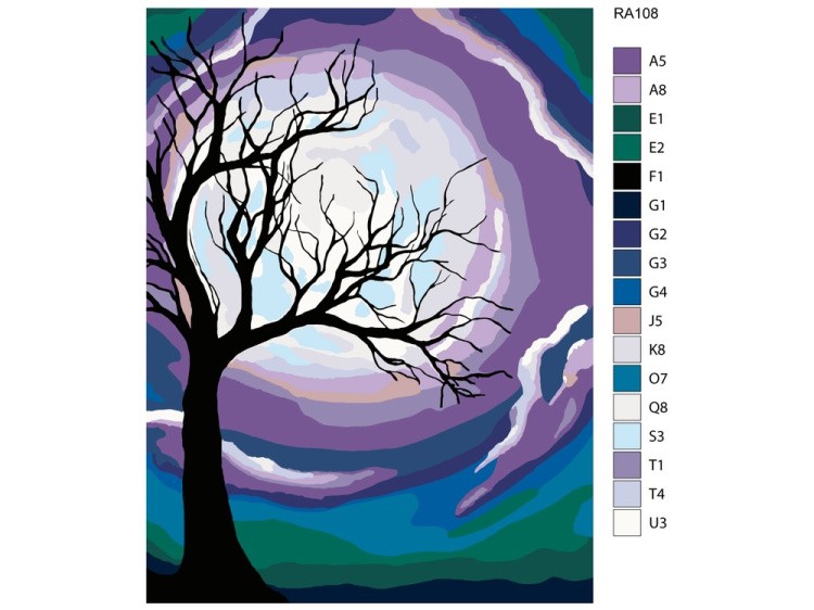 Картина по номерам «Лунное дерево» — картинка 2