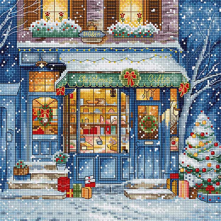 Набор для вышивания «Christmas Gifts Shop (Магазин рождественских подарков)»