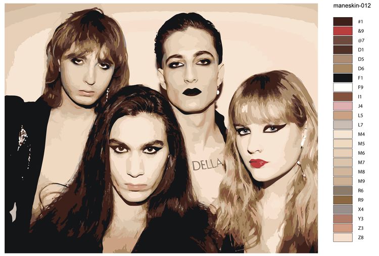 Картина по номерам «Группа Maneskin Манескин 4» — картинка 2