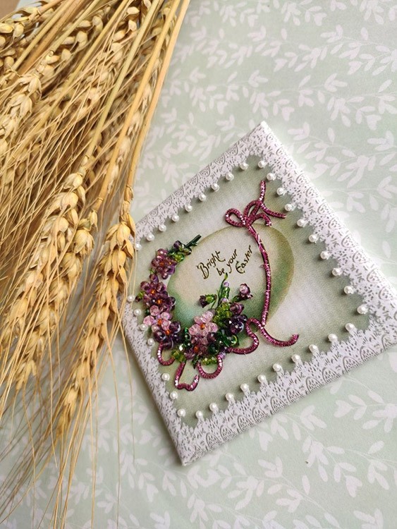 Вышивка Образа в каменьях «Светлая Пасха-2» (магнит) — картинка 2