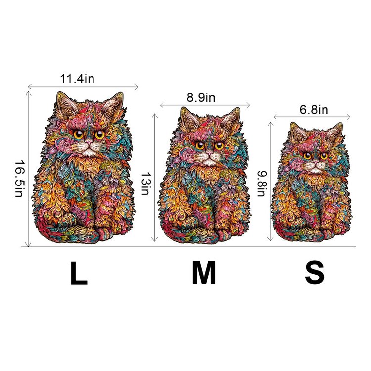 Деревянные пазлы «Пестрая киска L», Woodbests — картинка 3