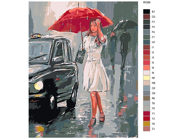 Картина по номерам «Под проливным дождем» — картинка 2