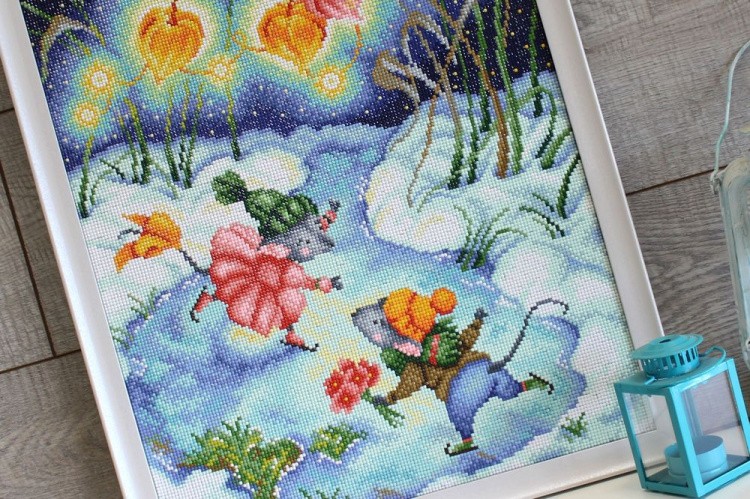 Алмазная вышивка «Катание на коньках» — картинка 2