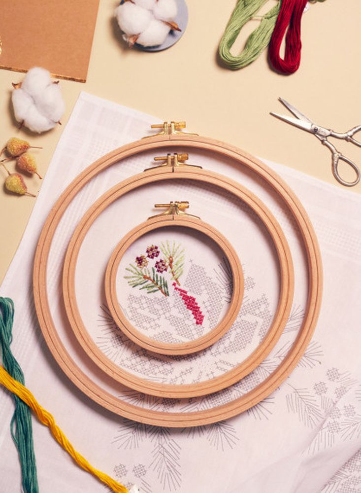 Пяльцы деревянные с винтом, диаметр 13 см, h=24 — картинка 5