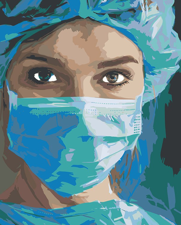 Картина по номерам «Медицина: девушка врач, портрет 40х50»