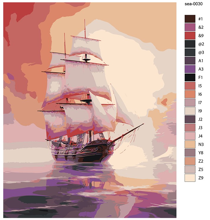 Картина по номерам «Море: Парусный корабль» — картинка 2