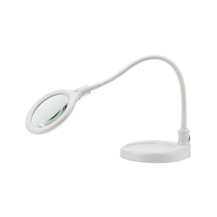 Лупа настольная малая 3X с подстветкой 30 LED (подставка + прищепка), белая, REXANT — картинка 7