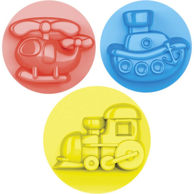 Тесто для лепки с формочками Луч «Машинки», 12 цветов, 3 формы, пластиковая банка — картинка 2