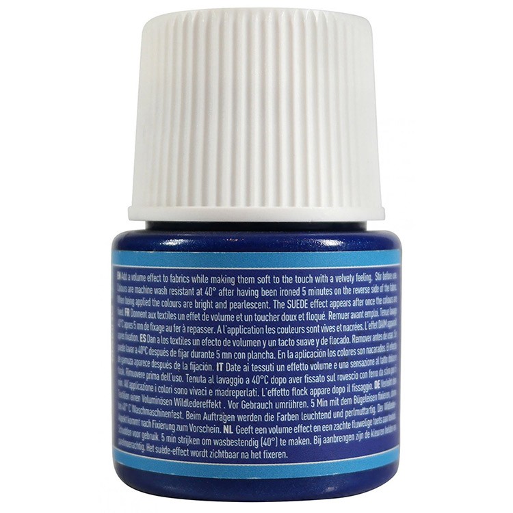 Краска для темных и светлых тканей с эффектом замши Pebeo Setacolor (синяя), 45 мл — картинка 4