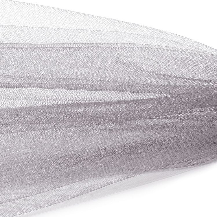 Фатин Kristal средней жесткости, блестящий, 5 м, ширина 300 см, цвет: серый серебро — картинка 2