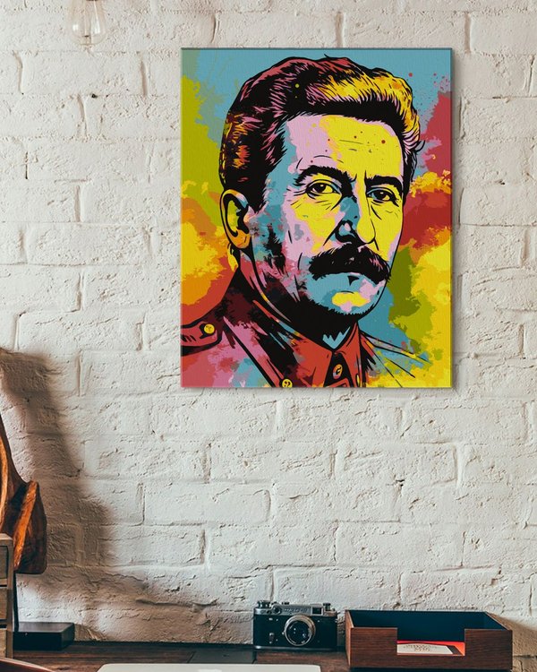 Картина по номерам «Портрет Товарищ Сталин в стиле поп-арт» — картинка 3