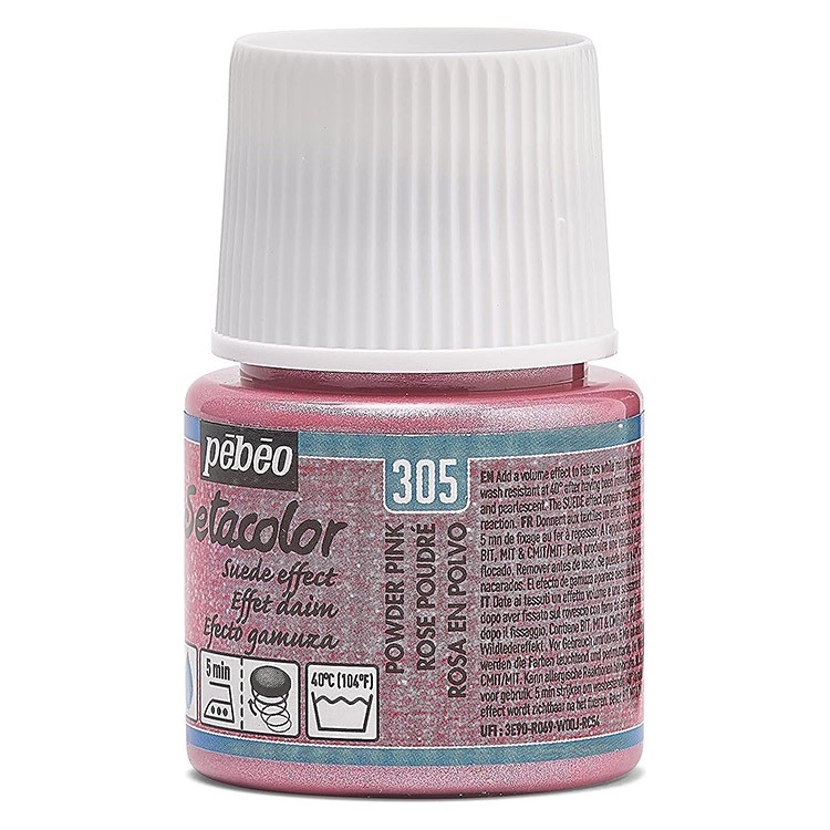 Краска для темных и светлых тканей с эффектом замши Setacolor, цвет: розовый пудровый, 45 мл, Pebeo — картинка 3