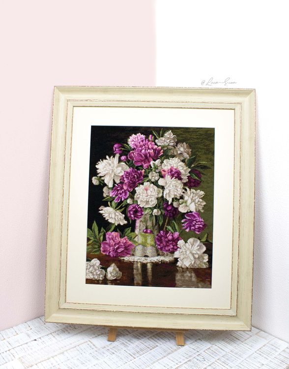 Набор для вышивания «Красные и белые пионы» — картинка 10