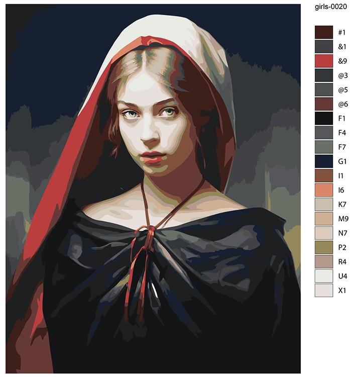 Картина по номерам «Девушка в стиле викторианской эпохи» — картинка 2