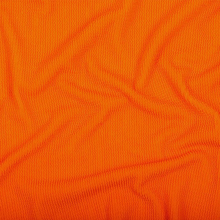 Ткань трикотажная Бифлекс жатка, 3 м, ширина 80 см, 490 г/м², цвет: 13 ярко-оранжевый, TBY — картинка 4