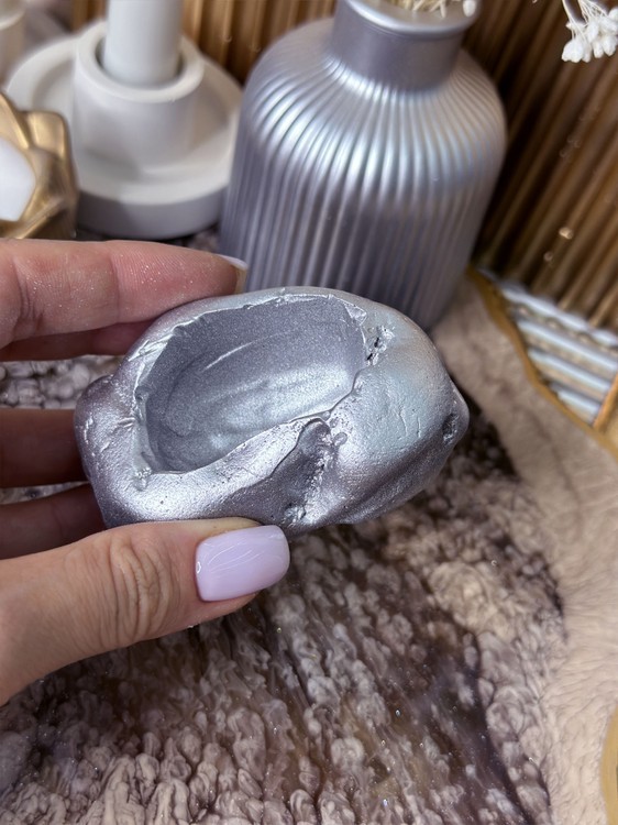 Силиконовый молд - Контейнер/подсвечник под камень, 9x7 см, 1 шт. — картинка 5