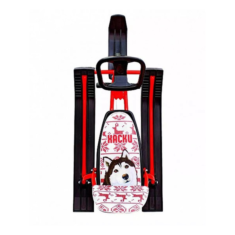 Снегокат детский 104 Comfort Хаски со спинкой (красный) — картинка 4