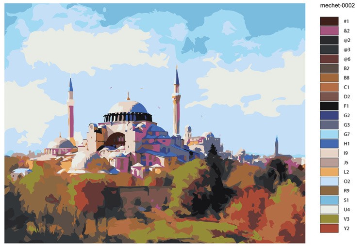 Картина по номерам «Мечеть в Стамбуле» — картинка 2