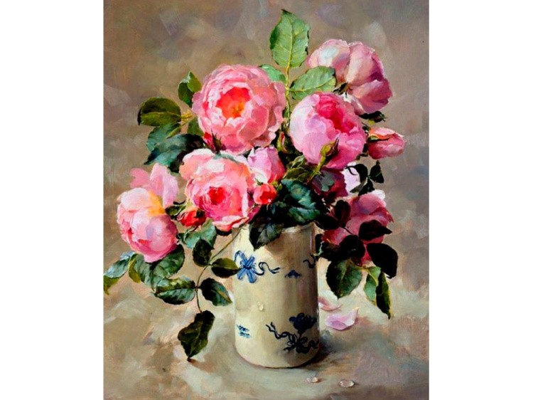 Картина по номерам «Розовый букет» — картинка 2