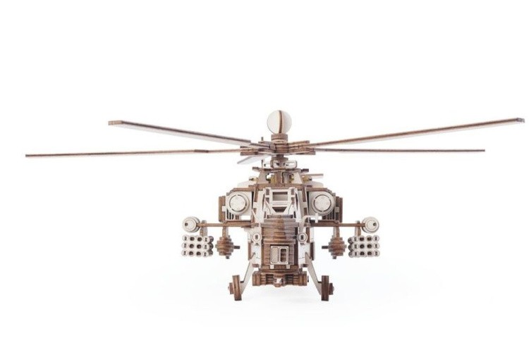 Конструктор из дерева Lemmo вертолет Ночной Охотник, 241 деталь — картинка 2