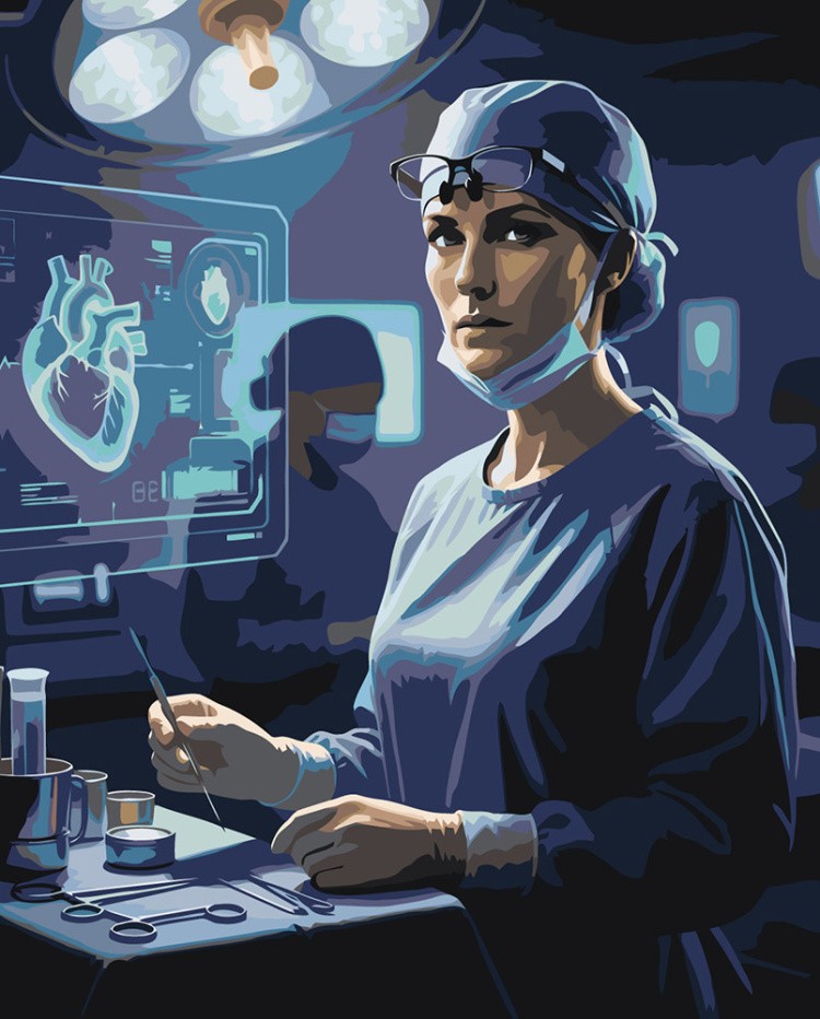 Картина по номерам Медицина врач хирург в больнице
