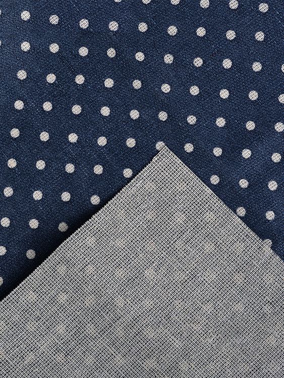 Ткань лен, 140 г/м², 30% лен, 70% хлопок, 3 м, ширина 150 см, цвет: синий, принт, TBY — картинка 4