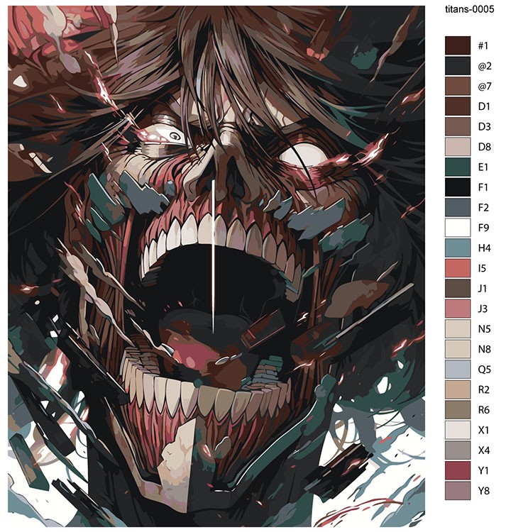 Картина по номерам «Аниме Атака Титанов: Титан крупным планом» — картинка 2