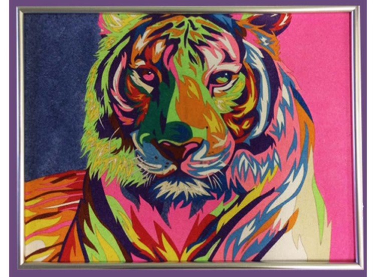 Картина цветным песком «Тигр» — картинка 3