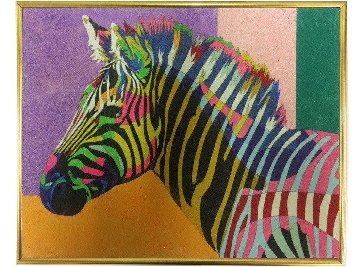 Картина цветным песком «Зебра» — картинка 2