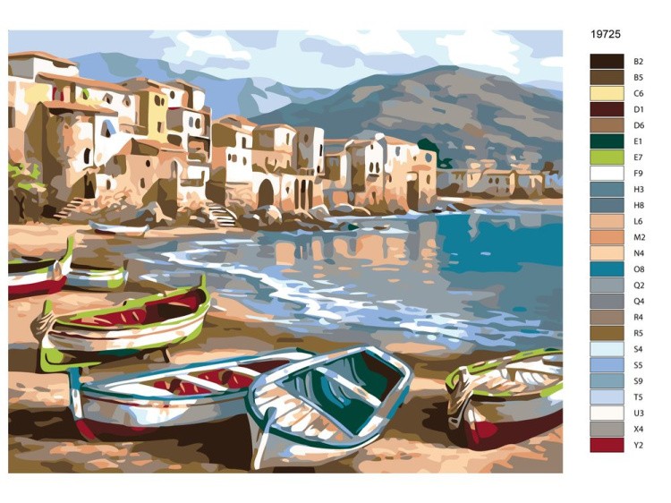 Картина по номерам «Лодки на берегу» — картинка 2